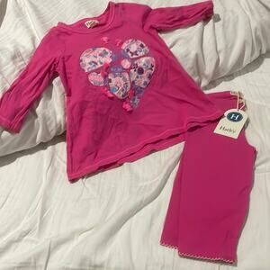 Hatley 5 capri pants nwt swing hi low hemline heart long sleeve t euc hot pink